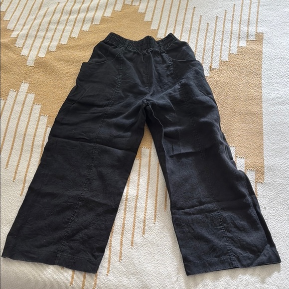 Elizabeth Suzann Black Linen Clyde Wide-Leg Pants - Picture 5 of 5